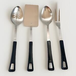 4 Vintage Ekco Slotted Spoon Stainless Steel Spatula Fork Kitchen Utensils Japan